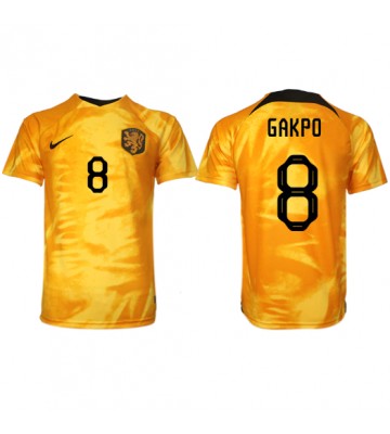 Netherlands Cody Gakpo #8 Replica Home Stadium Shirt World Cup 2022 Short Sleeve